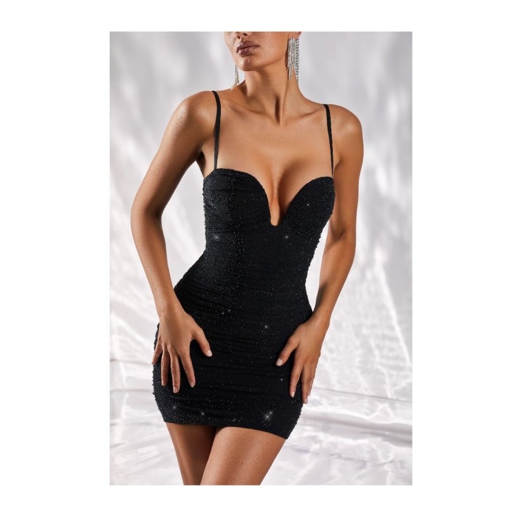 🚫sold out🚫Oh Polly plunge mini dress (black, gold available) - Picture 4 of 6